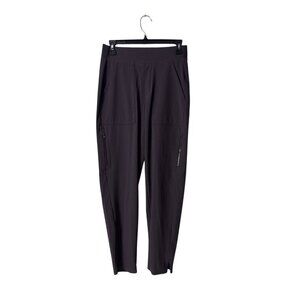 Athleta Womens Stretch Joggers Size 0 Charcoal Gray Zipper Pockets Tapered Ankle